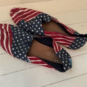 Toms Red, White and Blue slip on shoe